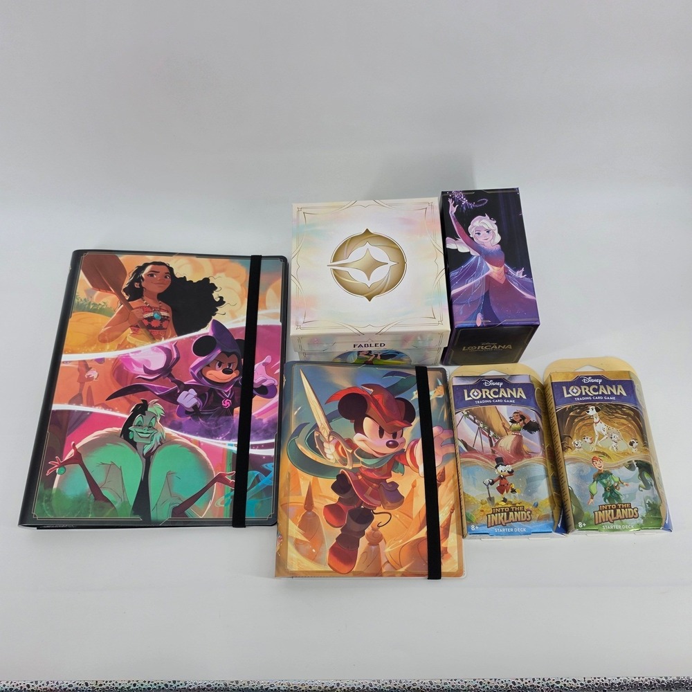 Disney Lorcana Into the Inklands Starter Decks Portfolios & Trove Box Bundle